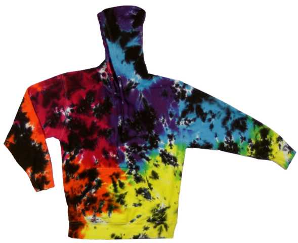 Black Rainbow Splat Tie Dye Hoodies