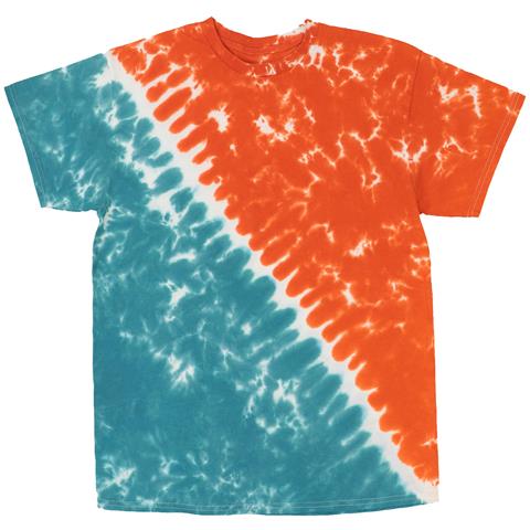 Orange and Aqua Blue Tie Dye - Sports Split - Tie Dye Wholesaler